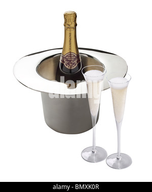 Champagner & Gläser Stockfoto