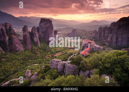 Griechenland, Thessalien, Meteora, Kloster Rousanou Stockfoto