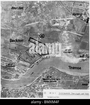 London - Beckton, West Ham United & bellen 24. Mai 1939 Gas Light & Coke Company arbeiten Stockfoto