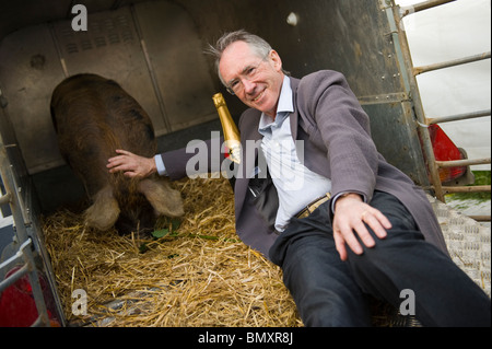 Ian McEwan trifft Solar das Schwein auf den Bollinger Everyman Wodehouse Prize for comic Fiction bei Hay Festival 2010 zu gewinnen Stockfoto