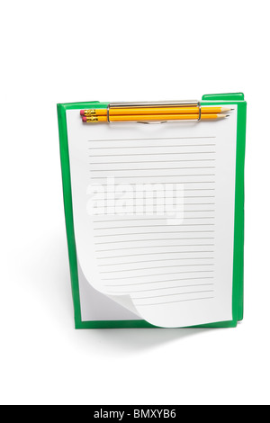 Zwischenablage mit Papieren und Bleistifte Stockfoto