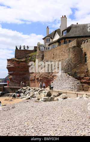 Viktorianische Gebäude auf einer Klippe entlang der Esplanade in Sidmouth Devon England Stockfoto