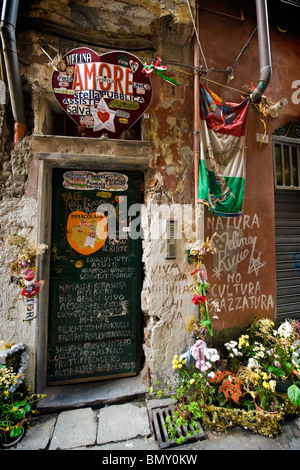 Verrückte Haus, Caruggi, Genua, Italien Stockfoto