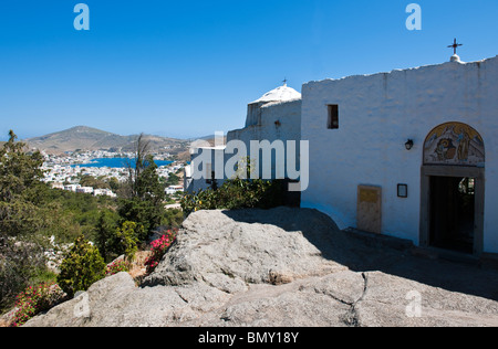 Griechenland, Dodekanes, Patmos, Kloster und Höhle die Apocalypsis Stockfoto