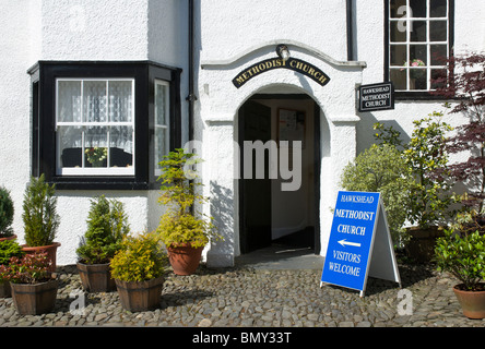 Methodist Kapelle im Dorf Hawkshead, Nationalpark Lake District, Cumbria, England UK Stockfoto