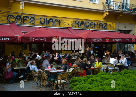 Cafe-Bar-Terrasse Liszt Ferenc Ter Platz VI Bezirk Budapest Ungarn-Mitteleuropa Stockfoto