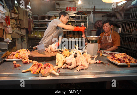 Geflügelhändler, Macao, China Stockfoto