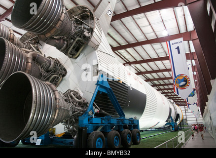 Johnson Space Center, NASA Space Center Houston, Houston, Texas Rocket Park, Saturn V-Rakete Stockfoto