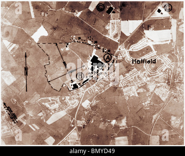Hatfield - Hertfordshire 1940-Flugplatz Stockfoto