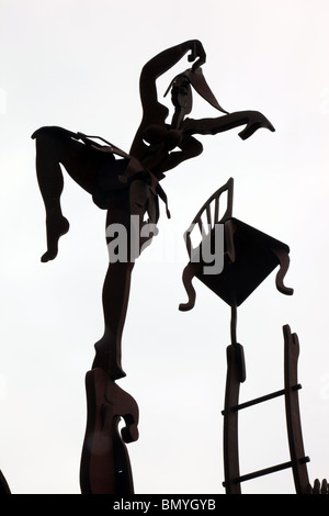 Zirkus-Skulptur, Cirque du Soleil Montreal HQ Stockfoto