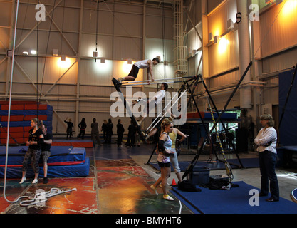 Cirque du Soleil Montreal HQ russische Swing Training Stockfoto