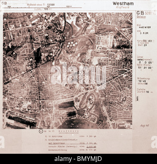 London - West Ham 3. September 1939 Luftwaffe Luftaufnahme Stockfoto