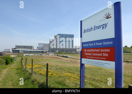 Website der vorgeschlagenen Hinkley C Kernkraftwerk mit bestehenden Kernkraftwerke hinter Stockfoto