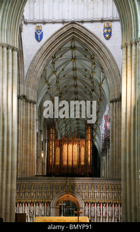 Der Chor-Bildschirm im York Minster Stockfoto