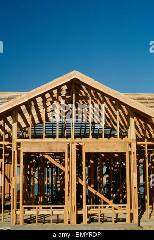 Holzrahmen, Haus im Bau Stockfoto