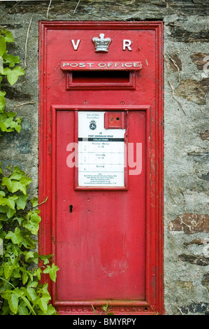 Alten viktorianischen Ära Briefkasten auf der Isle Of Man, Großbritannien Stockfoto