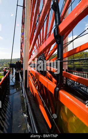 Detail der Great Laxey Wheel oder Lady Isabella Rades bei Laxey, Isle Of Man, British Isles. Stockfoto