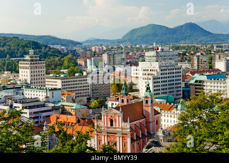 Blick von der Burg zum Zentrum von Ljubljana, Slowenien Stockfoto