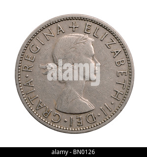 1956 halbe Krone Münze Stockfoto