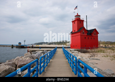 Der Big Red Lighthouse Lake Michigan MI Holland State Park Great Lakes Bilder Bilder Fotos große hochauflösende horizontale Auflösung in den USA hohe Auflösung in den USA Stockfoto