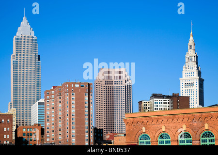 Am späten Nachmittag in der Innenstadt von Cleveland Stockfoto