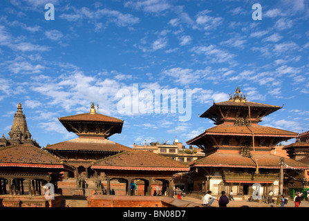 Bhimsen Tempel, Vishwanath Tempel und das Krishna-Mandir in Durbar Square, Patan, Nepal Stockfoto