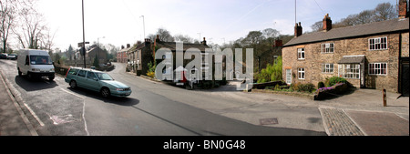 England, Cheshire, Stockport, Marple Bridge, Stadt Lane, Panorama Stockfoto