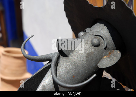 Don Quijote Statue Detail, Puerto Lapice, Ciudad Real, Kastilien-La Mancha, Spanien Stockfoto