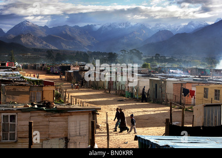 Südafrika: Township in der Weinregion der westlichen Kap-Provinz in der Nähe von De Doorns, Hex Valley Stockfoto