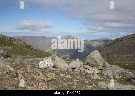 Großen Giebel und Kirk fiel aus Basis des Ill Crag, Lake District, England Stockfoto