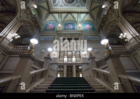 Wien Oper Haupt-Foyer und Lobby, Wien, Österreich Stockfoto