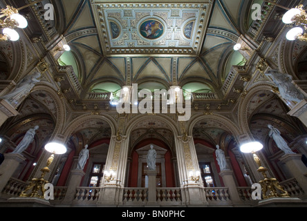 Wien Oper Haupt-Foyer und Lobby, Wien, Österreich Stockfoto