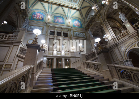 Wien Oper Haupt-Foyer und Lobby, Wien, Österreich Stockfoto