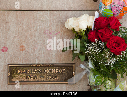 Marilyn Monroes Grabstätte, Westwood Village Memorial Park, Los Angeles, California, Vereinigte Staaten von Amerika Stockfoto