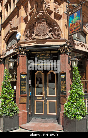 Herr Thomas Chop House, Cross Street,Manchester.Pub und Restaurant seit 1870, Grad II aufgeführten Gebäude. Stockfoto