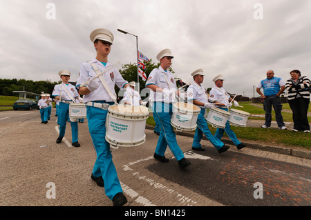 25. Juni 2010, Newtownabbey. Cloughfern Bezirk Orange Order hält seine 'Mini Zwölften" Parade. Stockfoto