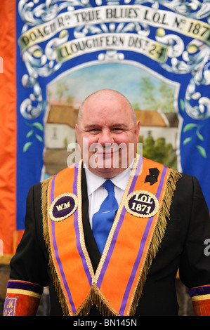 25. Juni 2010, Newtownabbey. Cloughfern Bezirk Orange Order hält seine 'Mini Zwölften" Parade. Stockfoto