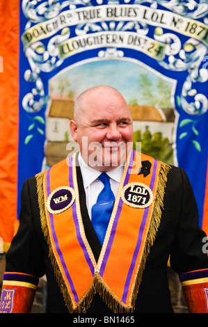 25. Juni 2010, Newtownabbey. Cloughfern Bezirk Orange Order hält seine 'Mini Zwölften" Parade. Stockfoto