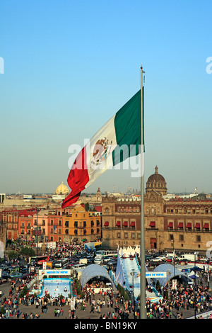 Zocalo Quadrat und Nationalpalast, Mexico City, Mexiko Stockfoto