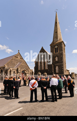 27. Juni 2010, Drumcree, Portadown. LOL Nein 1 halten ein Treffen außerhalb Drumcree Kirche Stockfoto