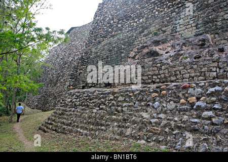 Maya-Ruinen, Rückseite des Tempel 22 & 26, Copan (Honrduras), Guatemala Stockfoto