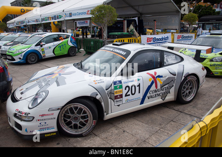 Ein Rallye-Auto auf der 2010 Rally Islas Canarias (29. April und 1. Mai 2010) in Las Palmas, Gran Canaria, Spanien. Stockfoto