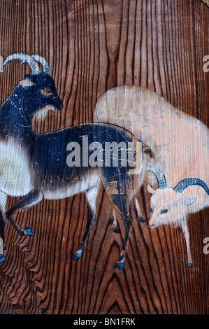 Malerei auf Holz beim Taizo-in Tempel, Myoshinji, Kyoto Stockfoto