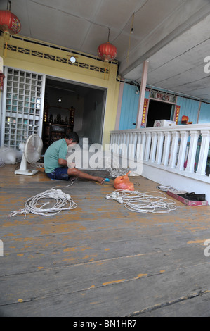 Die Lebensweise der Bewohner auf Pulau Ketam oder Carey Insel vor Kuala Selangor, Malaysia Stockfoto