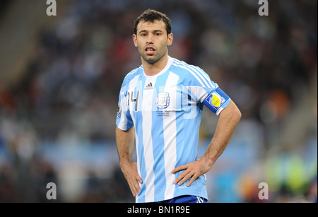 JAVIER MASCHERANO Argentinien SOCCER CITY Stadion Südafrika 27. Juni 2010 Stockfoto