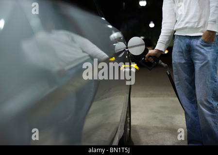 Betankung Auto Fahrer Stockfoto