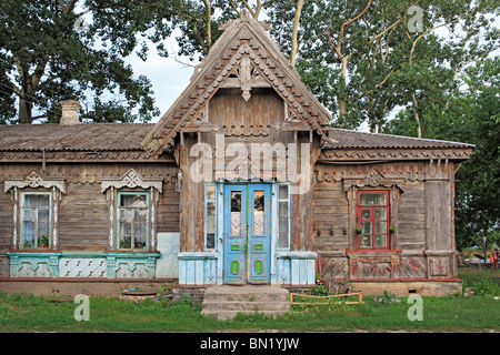 Holzhaus, 1900, Moshny, Cherkasy Oblast, Ukraine Stockfoto