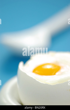 Nahaufnahme eines Softboiled Eies Stockfoto