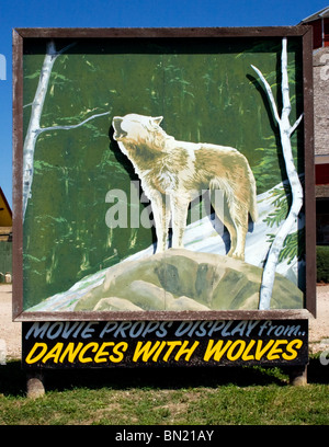 Der Film „The Dances with Wolves“ spielt in Stamford, South Dakota, und markiert den historischen Drehort und bietet nostalgischen Charme am Straßenrand. Stockfoto