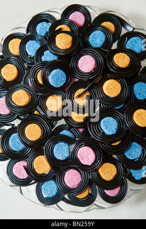 Liquorice Allsorts in einem Schlag bei einer Hochzeit Stockfoto